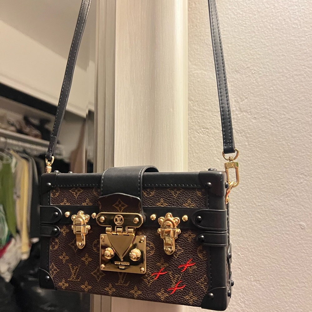 Louis Vuitton Mini Trunk Bag - Brown and Black with Gold Accents